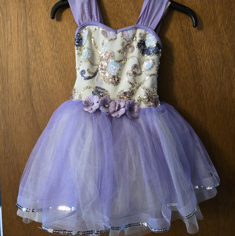 Weismann Girls Purple and Ivory Ballet Costume - Picture 4 of 5